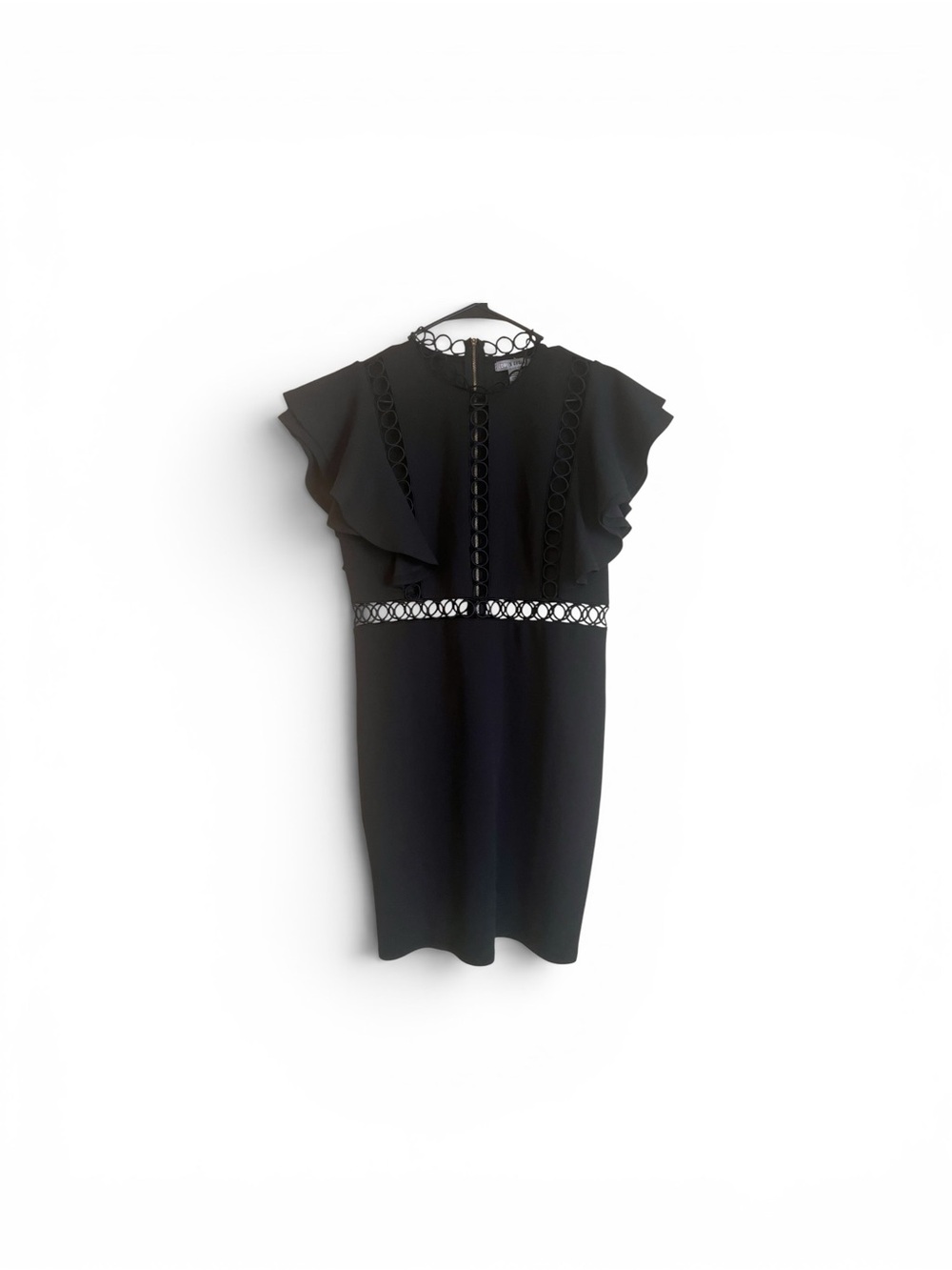 Elegant Black Cutout Waist Sheath Dress